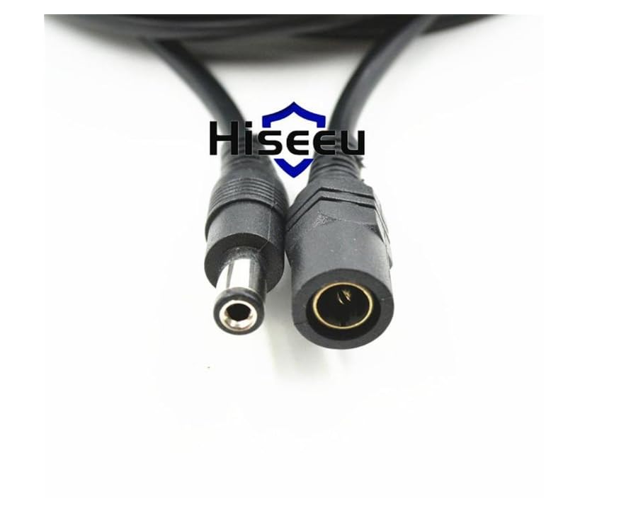Hiseeu 30ft (10m) DC Power Extension Cable, 5.5mm x 2.1mm, 12V Extension Cord for Security Cameras, IP Camera, Standalone DVR, LED Display, Router, Invoice Printer