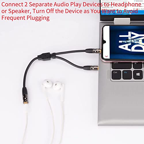 J&D 3.5 mm to 2X 3.5 mm Cable, Gold Plated Joint Copper Shell Heavy Duty 3.5mm 1/8 inch TRS Female to Dual 3.5 mm 1/8 inch TRS Male Y-Splitter Stereo Audio Adapter Cable, 3.3 Feet - size: 3.3 Feet