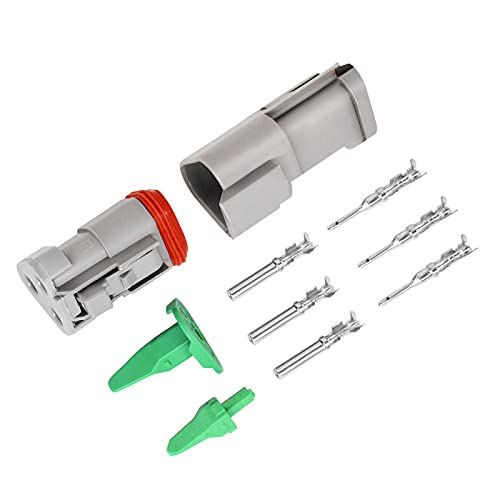 5 Kit 3 Pin Way Deutsch DT Series Connector, 16-20 AWG Waterproof Electrical Wire Plug, DT04-3P DT04-3S DT Kit - size: DT 3pin Without wires