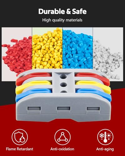 ALITOVE 25pcs Lever Wire Connectors 3 Port Quick Wire Connector 3 in 3 Out - size: 25PCS, style: 3 in 3 out
