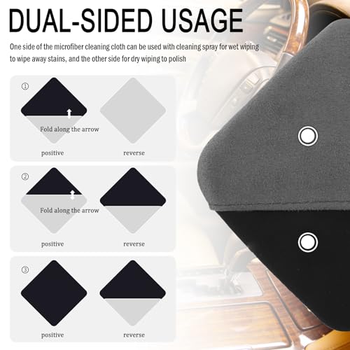 New Car Screen Cleaner Cloth,Double-Sided Car Touch Screen Cleaner Adopts Glove-Style Design,Reusable Microfiber Screens Cleaning Cloths for Dashboard & Display (Black) - color: Black