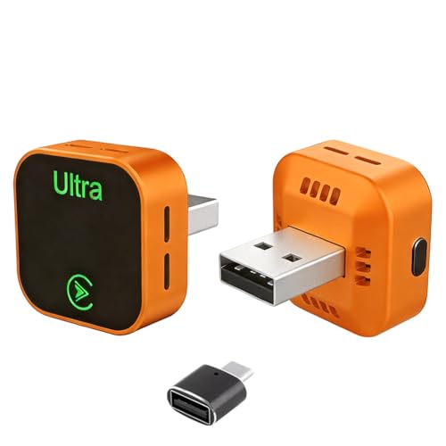 2 in 1 Wireless CarPlay Android Auto Wireless Adapter, Plug & Play Fast Auto-Connect Dongle, 2.4G/5.8G WiFi Bluetooth 5.2 Compact Design for Wired CarPlay/Android Auto Vehicles(Orange) - color: Orange
