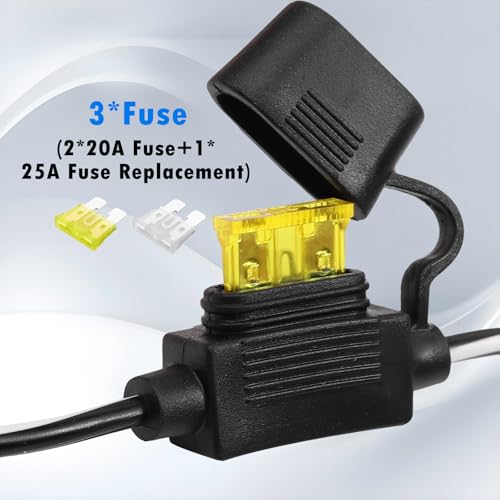 10ft / 3.05m 14 AWG Extension Cord Dual Plug Socket with Battery Clamp 12V/ 24V Battery Clip-On and Cigarette Lighter Adapter