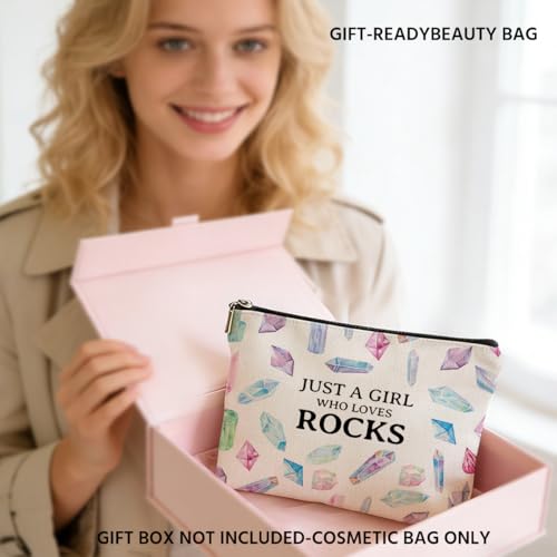 Rock Lover Gifts Makeup Bag, Healing Crystals Lover Gifts Cosmetic Bags - color: Multicolor 019