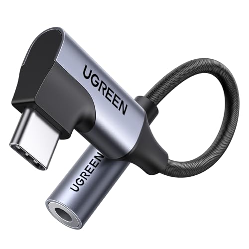 UGREEN Right Angle USB C to 3.5mm Audio Adapter Type C Aux Headphone Jack