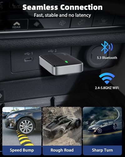 Wireless CarPlay Adapter Compatible Apple iPhone,Wired to Wireless,BlackGry