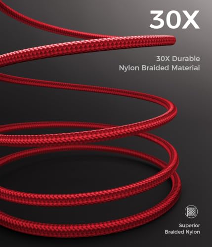 90 Degree USB C to USB C Cable 6FT Durable Braided USB C Cable for Car - color: Red, size: 6FT, style: USB C to USB C