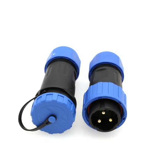 TY20 Screw Connection 3Pin 25A Aviation Waterproof Connector Male Female Cable Plug Socket Screw-Crimp Solder-Free Quick-Disconnect with Watertight Cap - color: Docking series, size: 3 Pin 25A