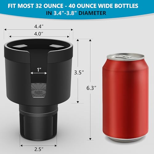 SEVEN SPARTA Car Cup Holder Expander for 32-40oz Large Bottles & Tumblers - color: Black, size: Medium*2