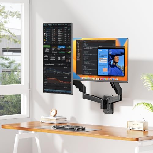 Dual Monitor Wall Mount for 17-32 inch Flat/Curved Computer Screens - size: 17 - 32 Inch, style: Dual Arms
