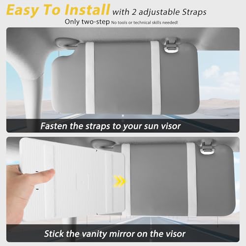 Car Visor Mirror with Lights & 20X Magnification, Universal Fit - color: 1pcs-White