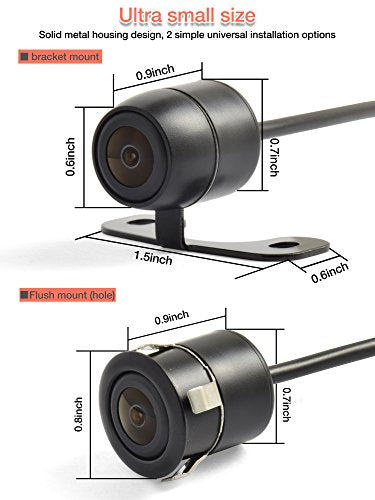 HD Universal Backup Camera, 480p CMOS, 2 Installation Options, Waterproof, 12V, Car Monitor Compatible