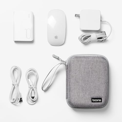 Portable Charger Organizer Case for MacBook, Grey EVA - color: Grey-Medium-EVA