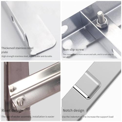 Mini Split Wall mounting Bracket Fits 9000-36000 BTU condensers Required mounting Screws Included Maximum Weight 600 lbs. 1.7 Thickness mm Stainless Steel Wall Mount Air Conditioner Bracket - size: Large(9000-36000btu)