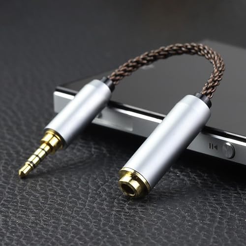 okcsc 2.5MM Male to 4.4MM Female AC8G OFC Adapter Cable,Aging Resistance PVC Material,Metal Shell,Gold-Plated Plug 2.7inch 4.4MM Female - size: 2.5MM Male to 4.4MM Female