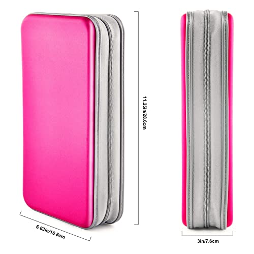 96‑Capacity Hard Plastic CD/DVD Binder for Car, Home & Travel - color: Hot Pink