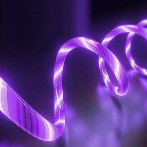 IHAO USB C to C Charger Cable PD Fast Charge and High Speed Sync Visible LED Current Flowing Compatible with All USBC Device-39Inches Purple - color: USB C TO C Purple