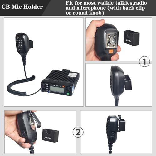 UAYESOK Universal Adhesive CB Mic Mount, Radio Speaker Microphone Holder - style: 2 Packs