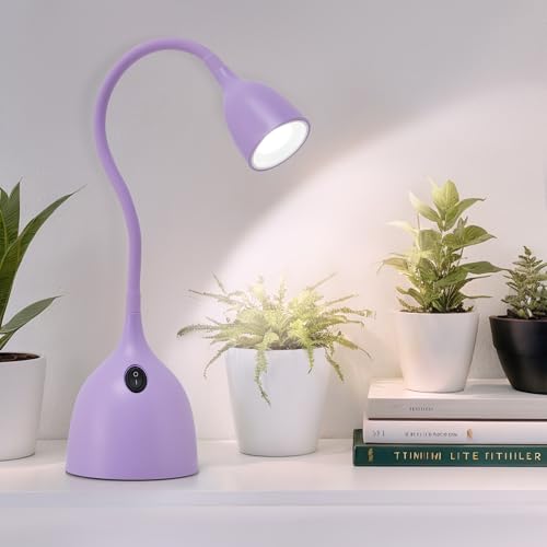 EJIAXIN Desk Lamp for College Dorm Room - LED Reading Light, Purple - color: Purple