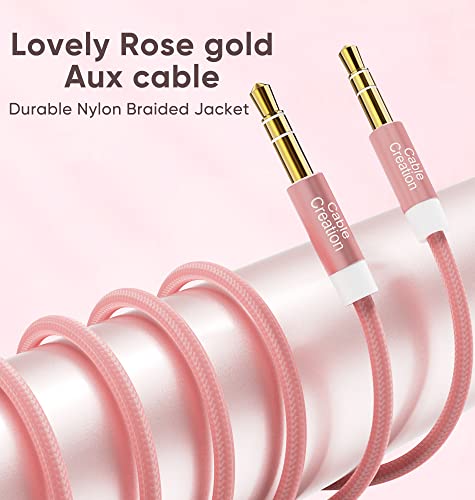 CableCreation Aux Cable(3FT/0.9M), Audio Cable Male to Male,Auxiliary Cable - color: Pink, size: 3FT