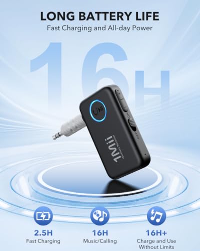 1Mii Bluetooth 6.0 Receiver for Car, AUX Bluetooth Car Adapter - style: ML100 (Standard)
