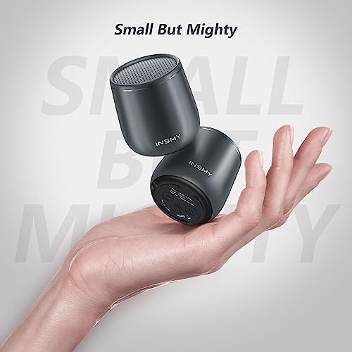 INSMY Small Bluetooth Speaker, Waterproof Mini Portable Wireless Speakers - color: Gray
