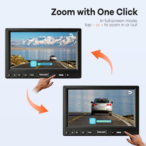 2 Solar Magnetic Wireless Trailer Camera System, 7" IPS DVR Screen + Solar Powered Night Vision Rear Camera, 100% No Wiring Waterproof Backup Camera System for RV Truck Trailer Hitch, BS2 - size: 7" 2-Cam