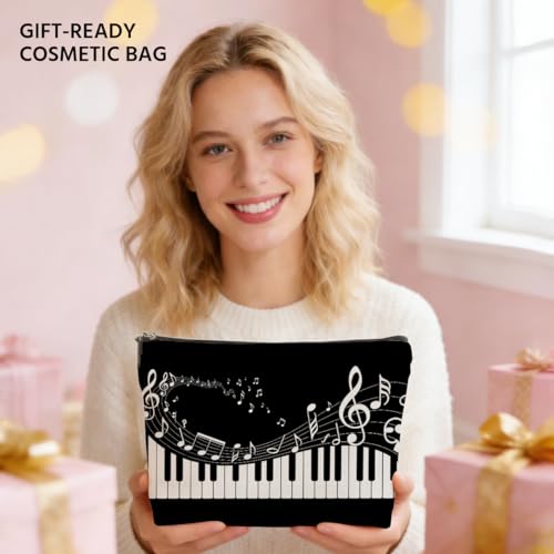 JIUWEIHU Piano Keys Makeup Bag, Musical Cosmetic Bags Travel Organizer Bag - color: Multicolor 0063