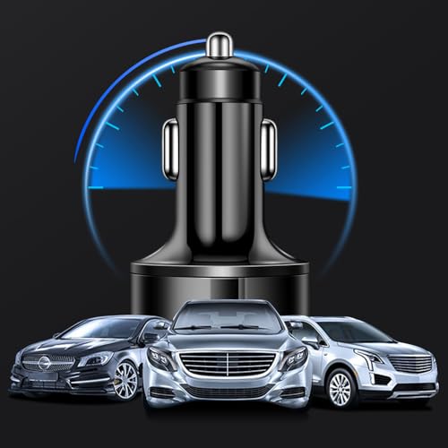 Car Charger USB C with LED Voltage Display,6 Ports PD and QC3.0 Car Cigarette Lighter Adapter for Phone Tablets Fans,Universal 12V/24V Cigarette Lighter USB Charger