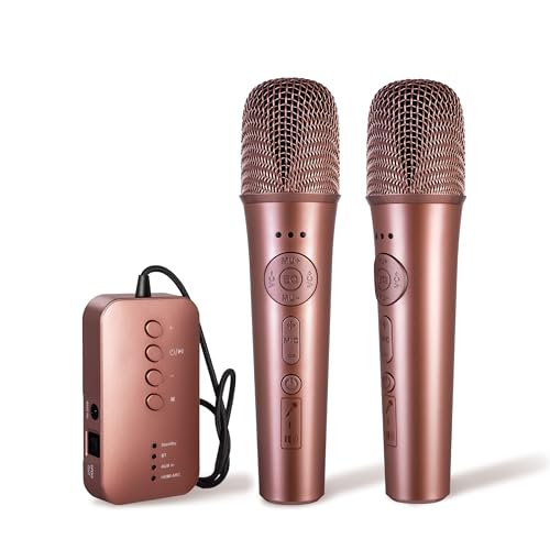 OTIC AI Karaoke Microphone, Multifunctional Karaoke Machine & Multi-Pairing Converter, Auto-Vocal Removal/Sing-Along Feature - color: Rose Gold