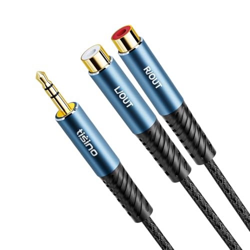 Tisino 2 RCA to 3.5mm Headphone Jack TRS Aux to RCA Audio Cable, 10 FT - size: 10 ft