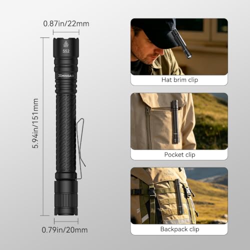 S52 EDC Rechargeable Tactical Pen Light, 1200Lm Magnetic Pocket Light