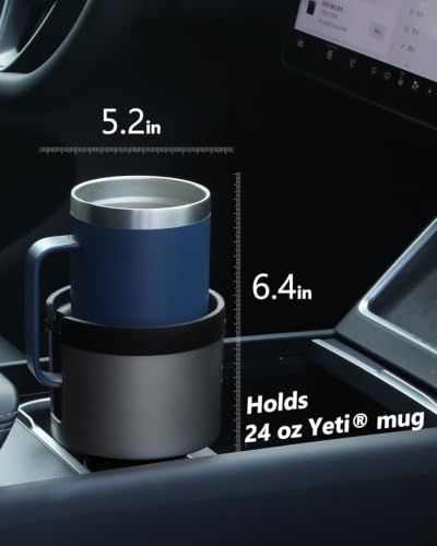 SEVEN SPARTA 2 Pack Car Cup Holder Expander Organizer Adjustable Base, Compatible with Yeti 20/26/30 oz, Hydro Flasks 32/40oz, Nalgenes 30/32/38/48 oz, Other Bottles in 3.4"-3.8" (Silver) - color: Silver, size: Medium*2