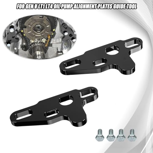 2Pcs Oil Pump Alignment Tool,Billet Aluminium Oil Pump Guide Kit Tool Cam Swap Pickup Tube Girdle Brace Hold Down Installation Engines Tool for Gen V Lt1 Lt4 Lt5 L83 L86 L87 Engines (BLACK) - color: BLACK