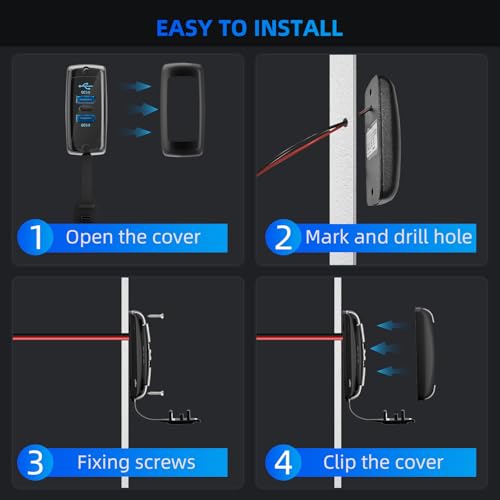 72W 3 Charging Ports 12V RV USB Outlet Panel Wall Surface Mount - color: 1PCS