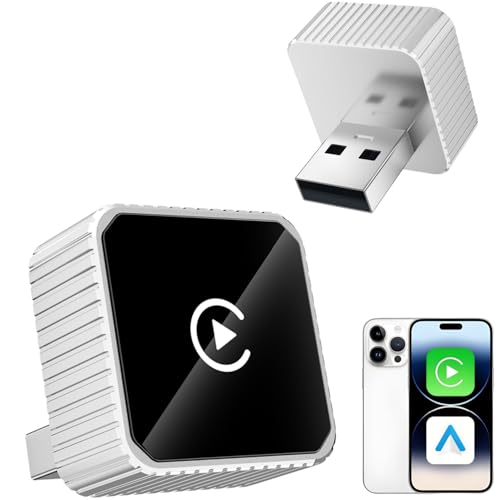 2026 Wireless CarPlay & Android Auto Adapter for iPhone & Android, 2-in-1 Mini Metal Dongle, Plug & Play Auto-Connect, Zero Latency Wireless Car Adapter for OEM Wired Radios (Slive) - color: Slive
