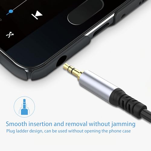 Headphone Extension Cable (1M/3.3FT), 3.5mm Aux Jack Audio Extension Cable Male to Female, 24K Gold Plated Hi-Fi Sound Stereo Aux Extender Cord for Headset, iPhone, iPad, Smartphones, Tablets & More