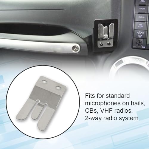 Boat Stainless Steel CB/Ham VHF Radio Microphone Clip Holder for Marine Jet Yacht RV, Compatible with Yaesu MH-48 FT8900 FT7800 FT7900 FT8800 FT1807 (1 PCS) - color: Silver-1 PCS