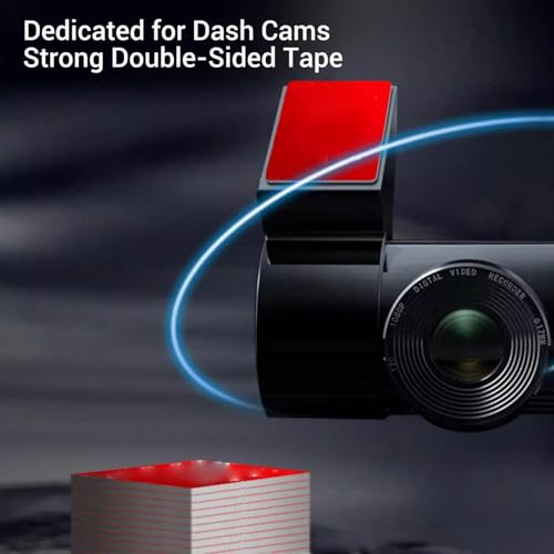 Dashcam Mount Adhesive Pads, 5pcs Square Heat Proof Powerful Double Sided Stickers with Flat Mounting for Curved Textured Surfaces (#1) - size: #1