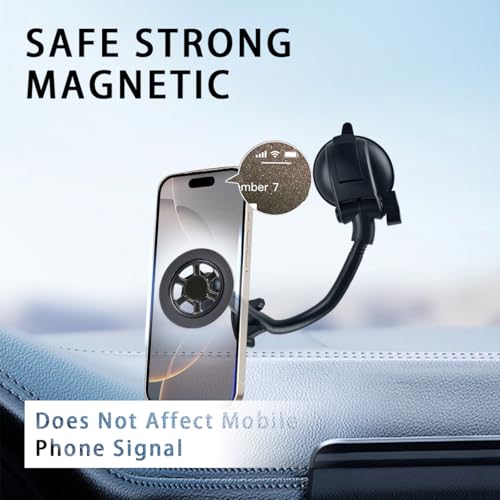 Car Magnetic Phone Holder, 360 Degree Rotation Auto Cellphone Mount for Dashboard Air Vent, Strong Magnet Vehicle Interior Smartphone Hook, Universal for SUV Sedan Trucks (Long Hose/Style B) - color: Long Hose/Style B
