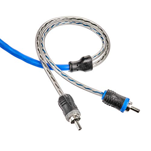 NVX® XIV25 16.4 ft (5 Meter) Oxygen Free Copper 2-Channel Twisted Pair V-Series Car Audio RCA Audio Interconnect Cable with Shielded Noise Reduction and Split-tip Silver-Plated Ends - size: 2 Channel-16 ft.