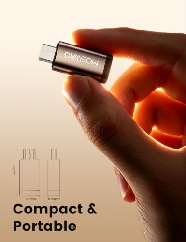 MOSWAG USB-C to Mini USB Adapter 3 Pack, 480M, 2.4A, GPS, GoPro, Camera - size: 3 Pack