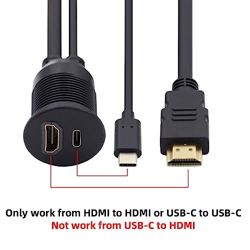 chenyang USB C & HDMI 4K Flush Car Latch Mount Waterproof Dustproof Adapter - style: HDMI/USB 2.0 Type C