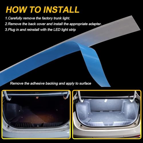 BMT xms LED Trunk Light,31inch 2835 SMD - LED Strip Light Bright White Universal fit for Car Trunk Cargo Area - size: 31"/80cm-1pcs