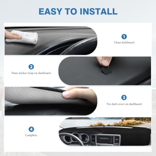 FIILINES Dash Cover for 2003-2009 Toyota 4Runner, Dashboard Mat Exact Fit for 4Runner Accessories Dashboard Pad Carpet Dash Mat Sunshade Non-Slip Polyester Protector No Glare Black (NO Dash Speaker) - size: For 4Runner 2003-2009
