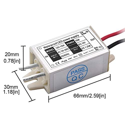 12V Power Supply LED Driver, Lustaled 15W 12 Volt Power Supply Transformer Waterproof IP67 Small 120V AC to 12V DC Converter for LED Strips, Security Cameras, Junction Box, G4 MR11 MR16 Bulbs (4-Pack) - style: 15W 12V - 4 Pack