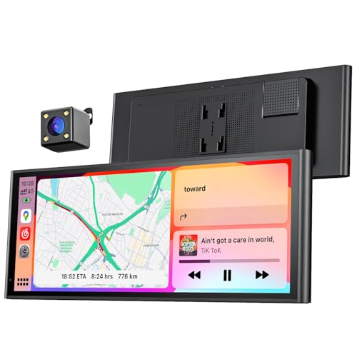 9.26" Wireless Portable Carplay Screen for Apple Car Play Android Auto OTA - color: Black