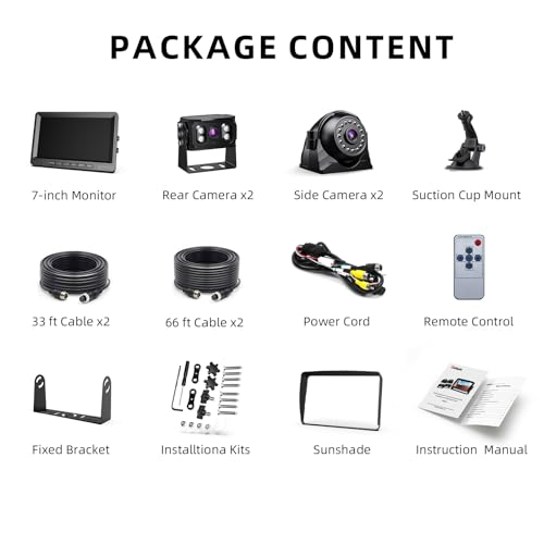 eRapta HD 1080p Backup Camera System Kit, 7-inch Reversing Monitor - color: black
