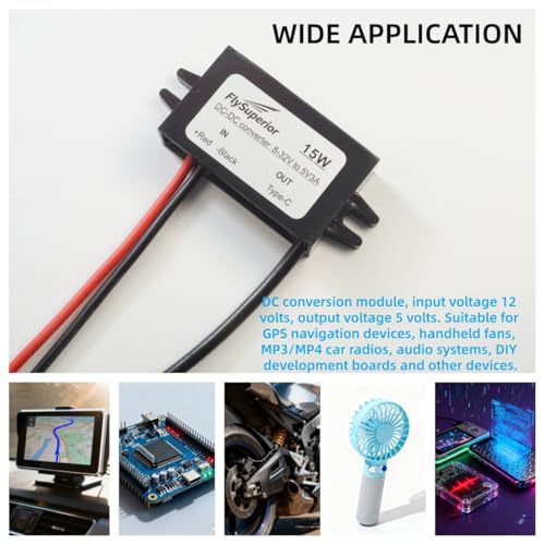 DC 12V/24V to 5V USB C Step Down Converter Type-C Output Charging Module Waterproof Buck Module Power Adapter Compatible with Raspberry Pi 4,Pi 5, Mobile Phones (2-Pack) - size: Type-C2pcs