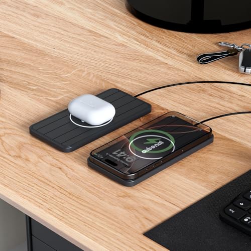 Wireless Car Charger Pad, 15W Fast Charging Pad with 70cm Extension Cable, Non Slip Car Wireless Phone Charger Mat Compatible with iPhone 16/15/14/13, AirPods, Samsung S25 S24(Extension USB-A) - color: Black-Extension USB-A
